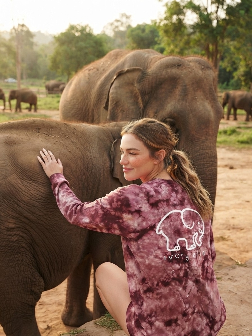 IVORY ELLA 🐘 *save the elephants* Women's Medium Beautiful TyDye Long Sleeve